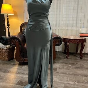 Lulu's Slate Gray Maxi Dress